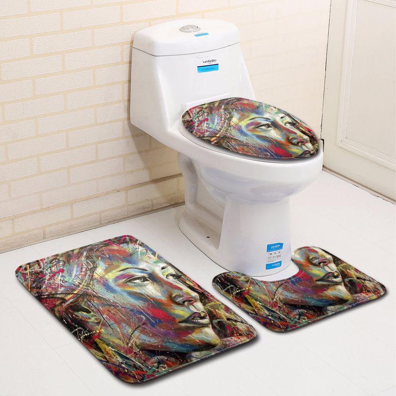 Personalized Painted Bathroom Toilet Three-Piece Floor Mat Doormat Bathroom Carpet Is Now