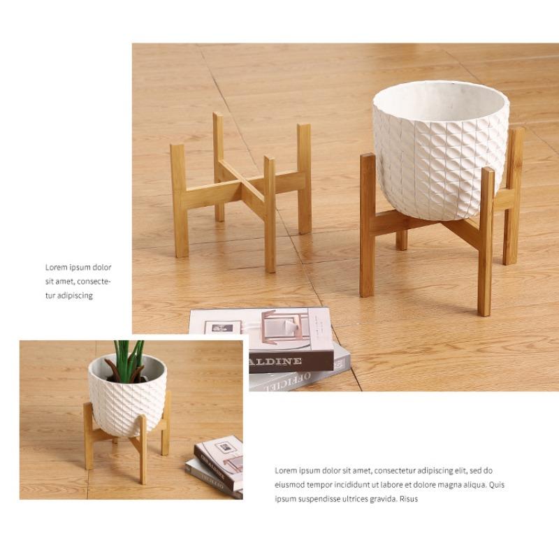 10/12 Inch Odern Style Flower Pots Base Display Stand Four-legged Wood Flower Pot Holder Home Garden Patio Decor  Shelf