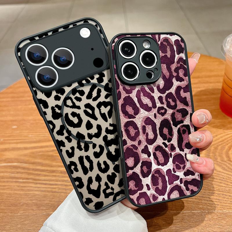 Goldene Leopardenmuster Hülle Für iPhone 17 Pro Max Hülle iPhone 16 Pro Max 15 14 13 16E 17E Magnetisch Für Magsafe Hybrid Matte Abdeckung