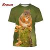 Letní Venkovní Veverka 3D Tisk Tričko Pánské Roztomilé Zvíře Veverka Vzor Neformální Streetwear Cool Krátký Rukáv Top Trička