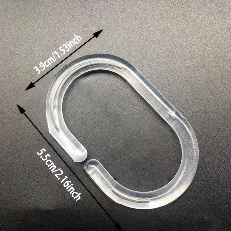 12pcs Shower Curtain Rings, C-Shaped Hooks for Bathroom Window Rod,for Easy Installation and Organization, Bathroom Accessories