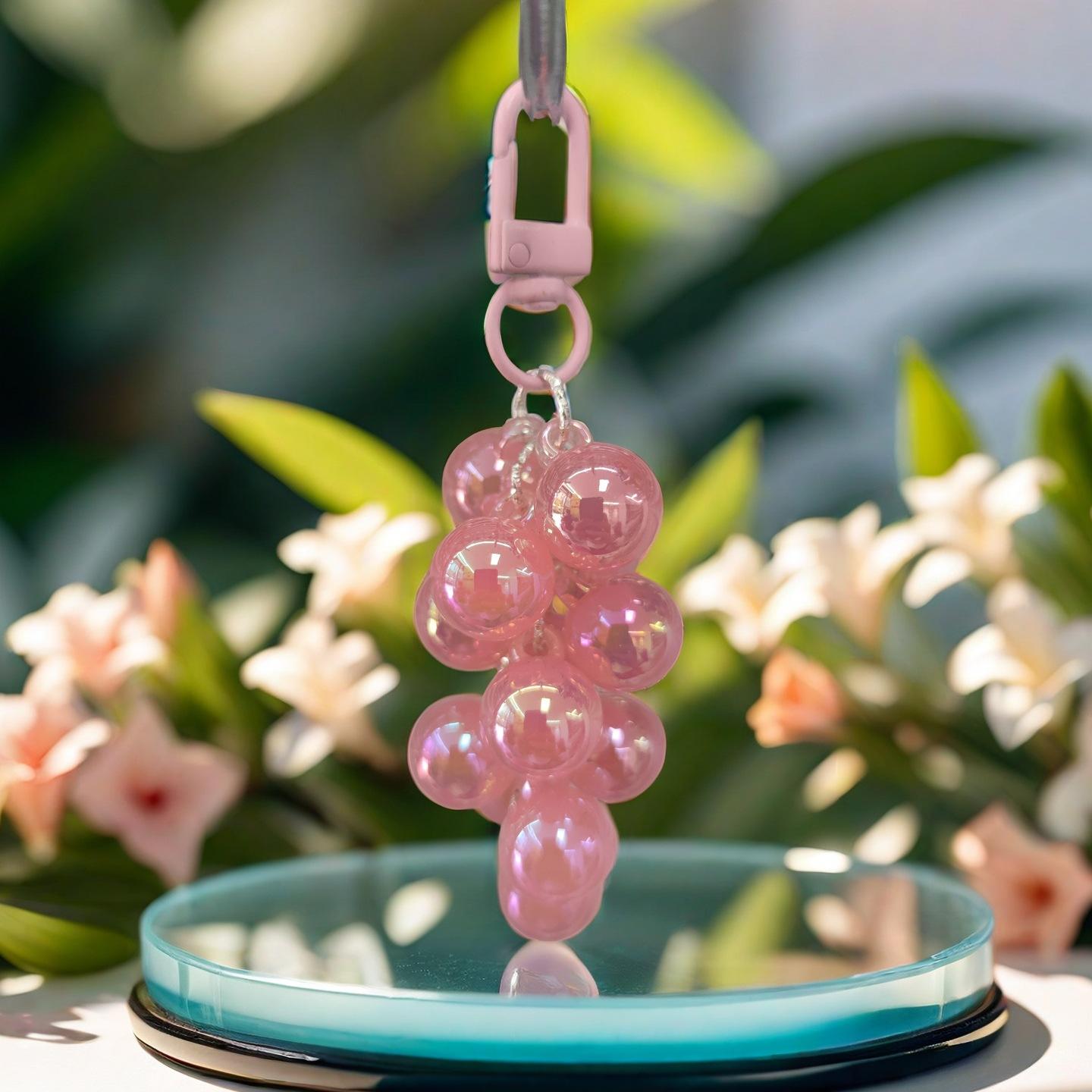 Symphony Acrylic Grape String Keychain Bag Pendant Crystal Grape Key Chain Pendant Gift