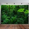 2D Flat Printed Jungle Forest Tapestry, Vibrant Green Rainforest Wall Art Background Cloth