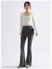 Plus Size Velvet Micro-Flare High Waist Yoga Pants for Women - Slimming Autumn/Winter Outerwear