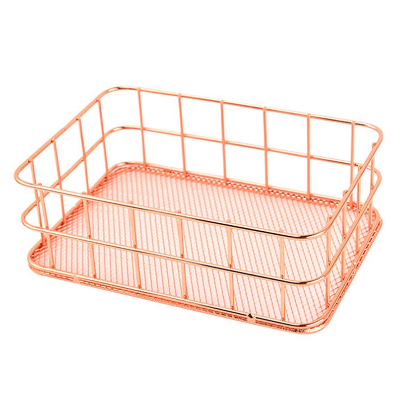 Severský zlatý kovový železný úložný koš na kosmetické pero Kancelářské stolní potřeby štětce na make-up Držák na stolek Organizér na kosmetiku Stojan