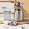 304 Stainless Steel High-Temperature Resistant Oil Pot with Pour Spout, Drip Collector, Filter, and Lid for Home Use