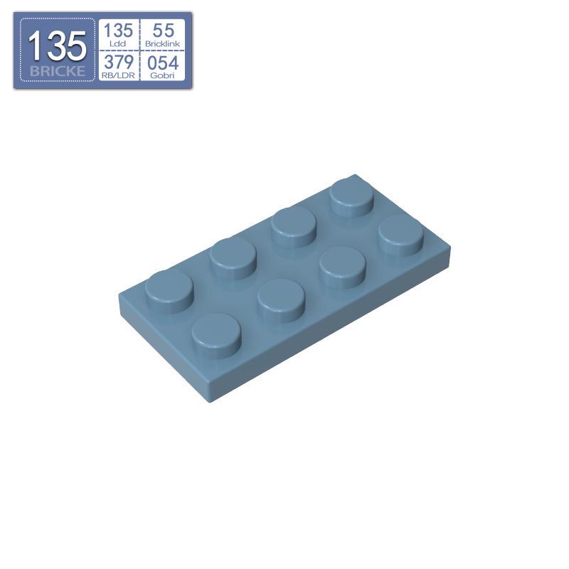 BRICKE 2x4 Compatible Building Plates for LEGO 3020 MOC Parts - Small Thin Bricks