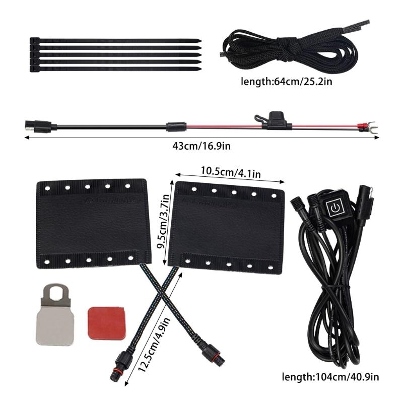 Motorcycle Electric Heated Grips Scooter Moped Bar Hand Warmer Cover Adjustable Temp Hot Handlebar USB Charging 1 Pair