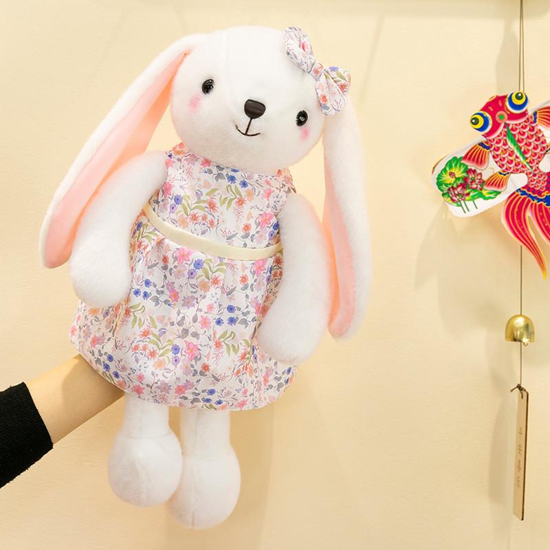 Skirt Cute Floral Rabbit Plush Toy Birthday Gift Children Bed Doll Sleeping