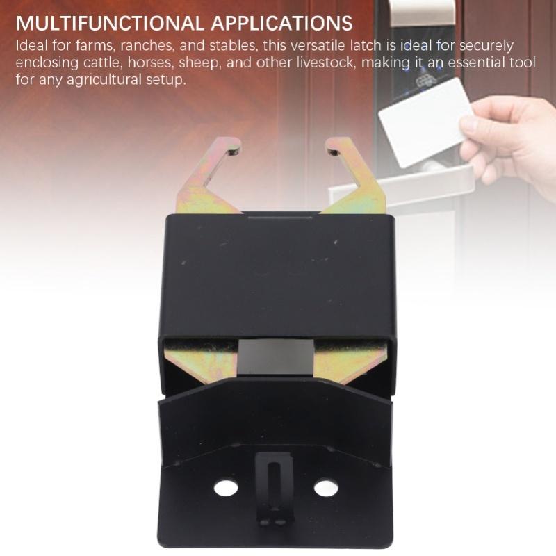 2 Way Gate Latch Lockable Anti Sag Sturdy Construction Black Farm Gate Latch For 1 5/8in To 2in Round Tube Gate