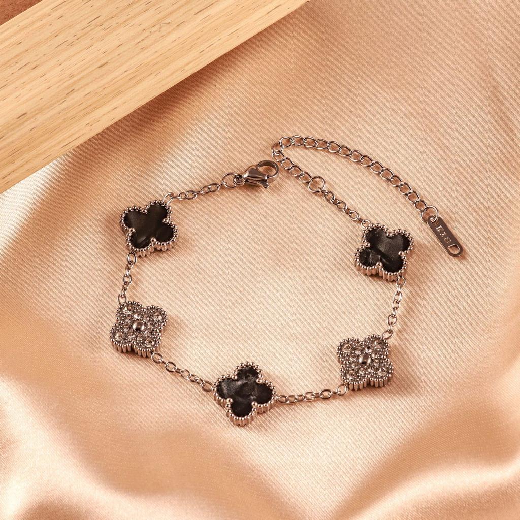 Four-leaf Clover Bracelet - Women's Luxury 18k Gold Plated Sparkling Bracelet