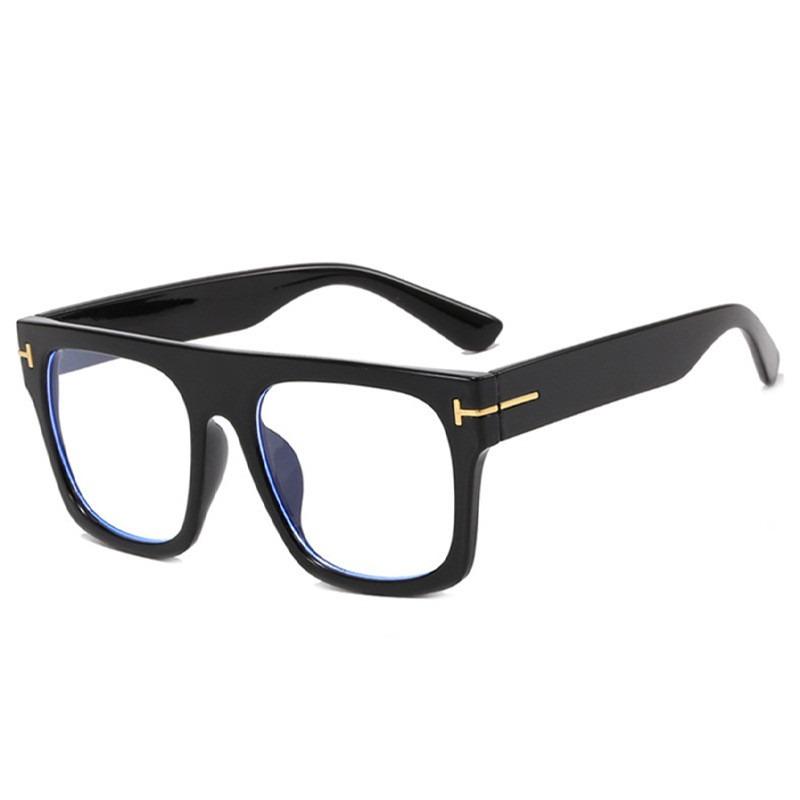Simple Retro Thick Frame Square Anti-Blue Light Flat Glasses Trendy Unique Glasses Frame