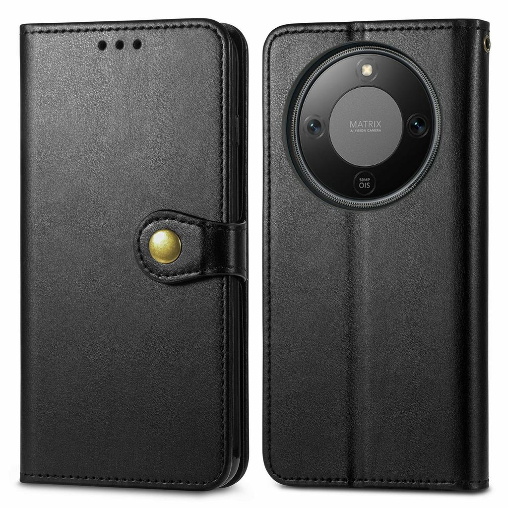 For Honor X70 Pro 5G Case Wallet Stand Leather Phone Cover with Wrist Strap