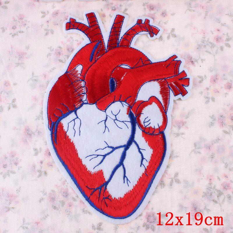 Punk Heart Embroidery Patch Iron On Patches For Clothing Thermoadhesive Patches On Clothes Waves Applique/Patches On Clothes