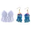 Glossy Shiny Earring Silicone Mould with Hole Jellyfish Shape Dangle Earring Epoxy Casting Mold for DIY Earrings Decor