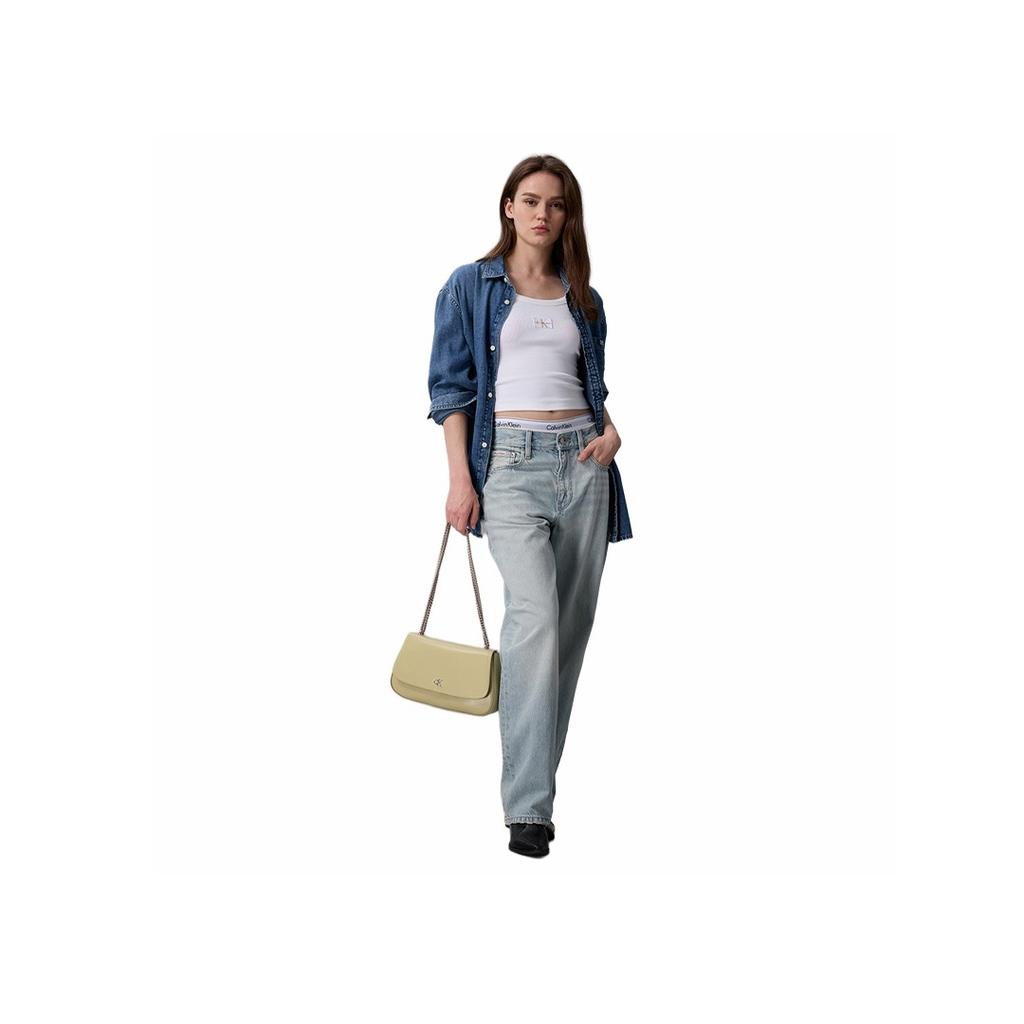 Calvin Klein Metal Letter Chain Shoulder Crossbody Bag Small Women Bags Mint-Tea 4F3171G-IYZ