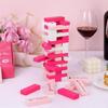 Couple Game for Adults, 48pcs Pink Wooden Lust Tower Game for Naughty Date Night Ideas and Fun Couple Gifts for Her, Unique Stacking Games Gift