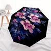Floral Design Elegant Pattern Theme 8 Bone Hand Automatic Folding Umbrella, Compact and Portable Design, A Perfect Gift for Birthday, Christ