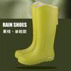 High-top Rain Shoes Women's New Trendy Waterproof Shoes Fashionable Outer Wear Non-slip and Wear-resistant Thickened Rain Boots Rubber Shoes