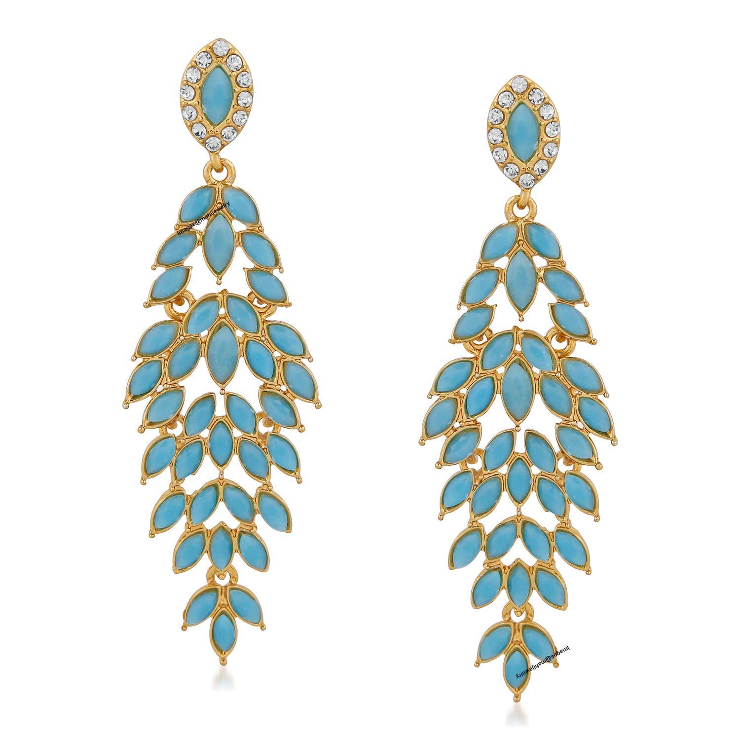 Beautiful Crystals Dangler Earrings for Girls and Women Onesize