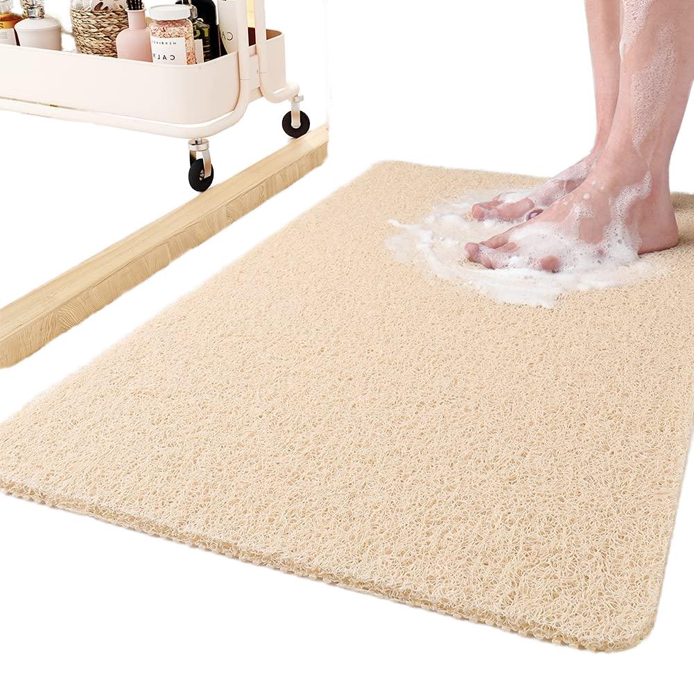 Comfortable PVC Modern Puzzle Pattern Non-Slip Shower Bath Mat with Suction Cups Quick Drying Easy Cleaning for Home Hotel Use