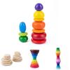 Pebbles Building Blocks Children Early Education Color Recognition Wooden Toy