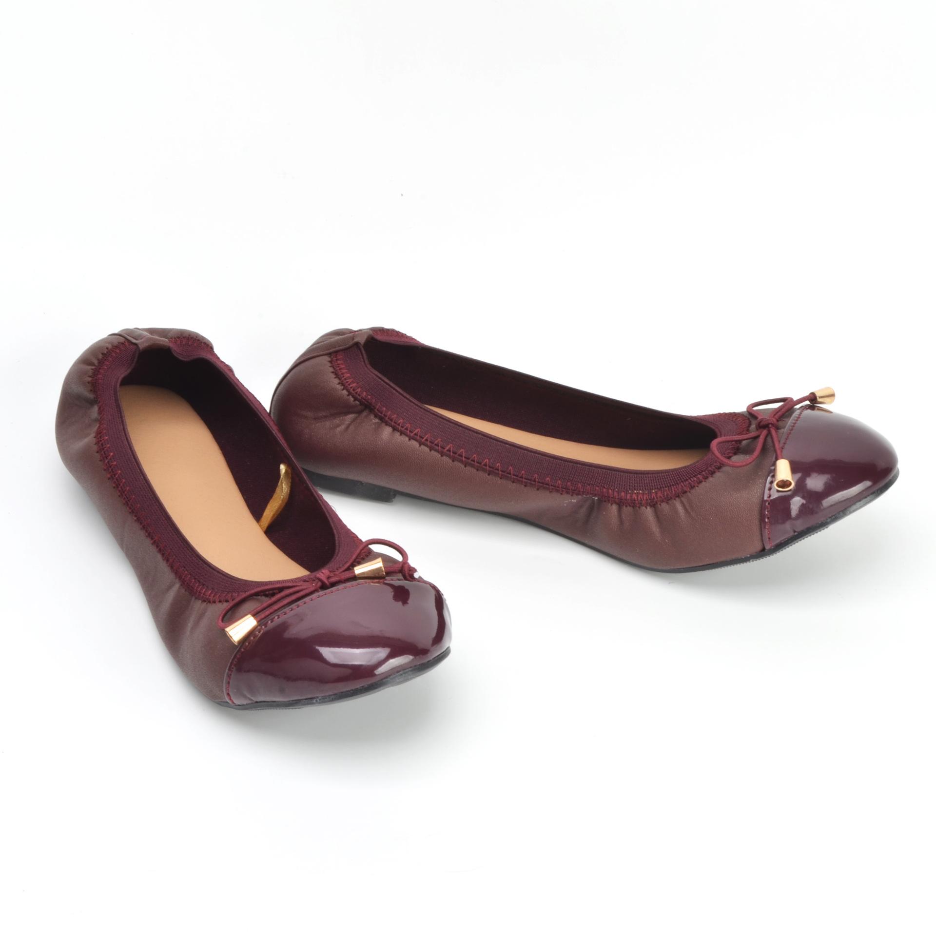 

Сращивание туфель-яичниц на мягкой подошве весна-осень бант одинарные туфли женские универсальные ветрозащитные туфли Doudou 36(UK3) бордовый