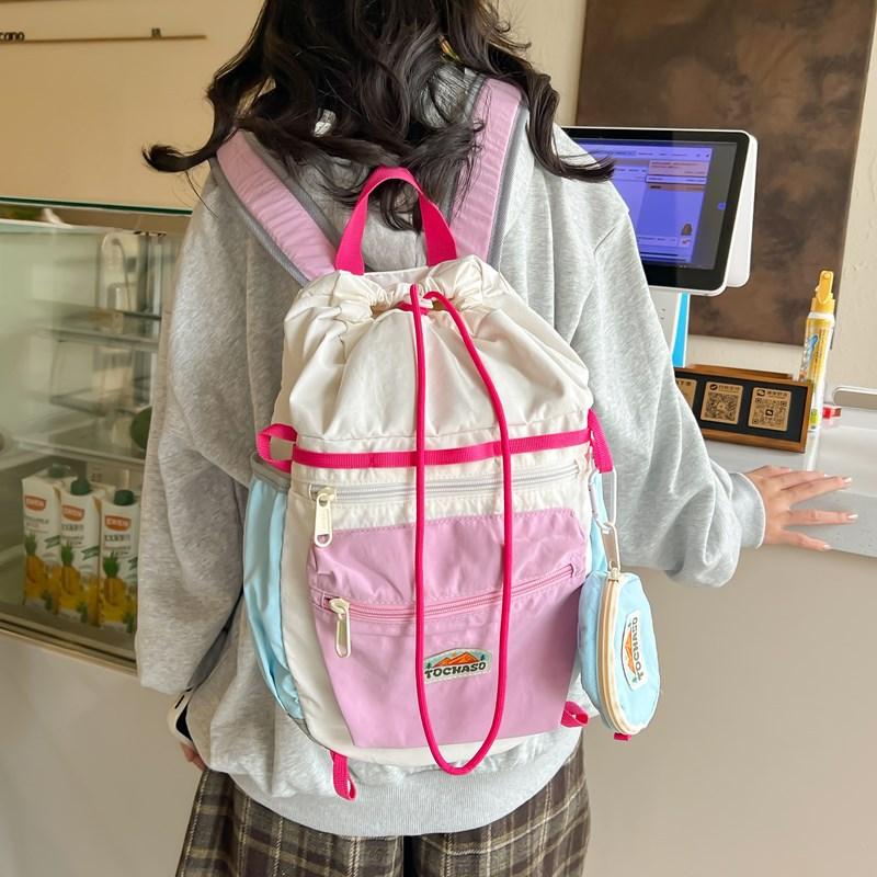 School bag summer cute foreign style dopamine leisure mountaineering light travel versatile outdoor shoulder back