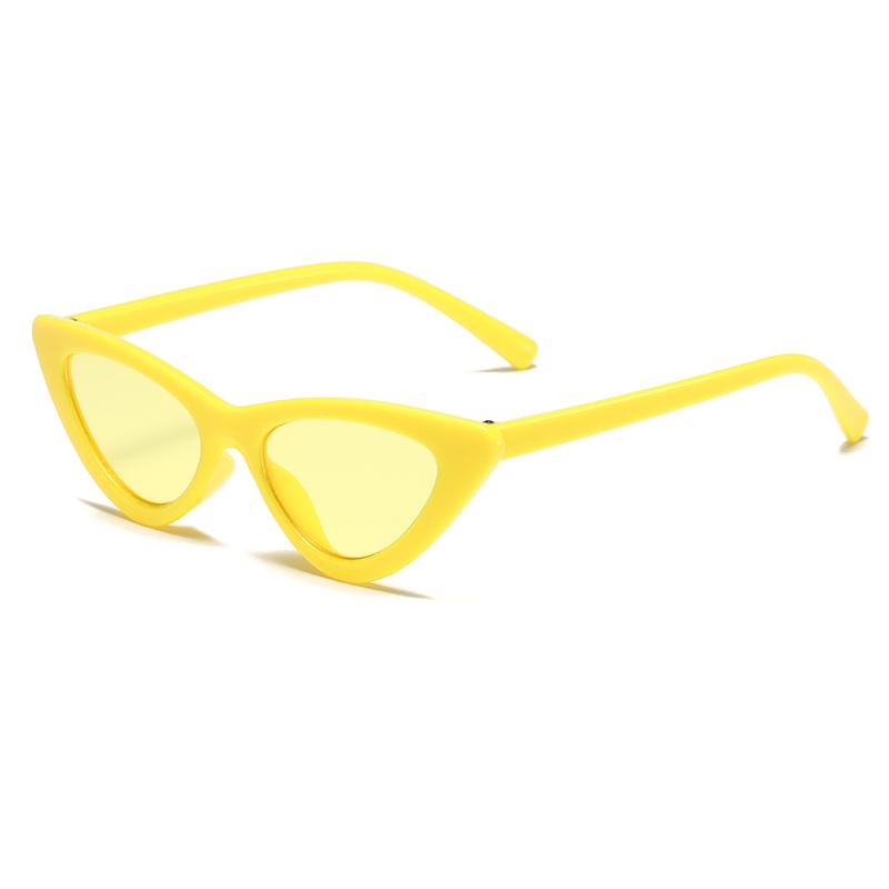 New Boys' and Girls' Glasses Retro Triangle Cat Eye Kids Sunglasses Trendy Personality Candy Color Cute Children's Sunglasses