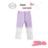Girls' Summer Lace Trim Capri Pants - Stylish and Versatile Thin Layer