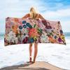 Pink Peonies Rose And Iris Quick-Dry Beach Towel Bathroom Microfiber Face Towel Outdoor Sport Swimming Camping Yoga Women Gift
