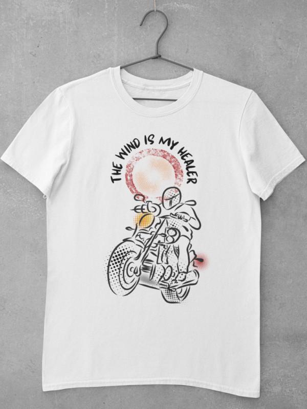 Healer – Biker t shirt featuring unique line art Unisex T-Shirt S