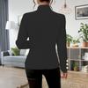 Women's Fashionable Solid Color V-neck Long Sleeved Button Style Cardigan Jacket