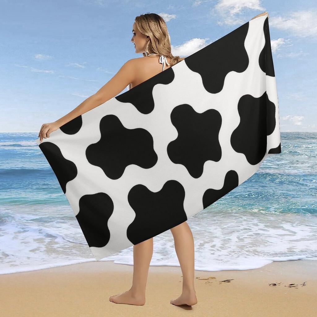 Black And White Pattern Designed Beach Towel Large Towel, Super Absorbent, Quick-Dry, Fashionable Decorative Beach Towel Bath