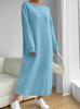 European & American Autumn/Winter Casual Long Sleeve Solid Color Sweatshirt Dress.