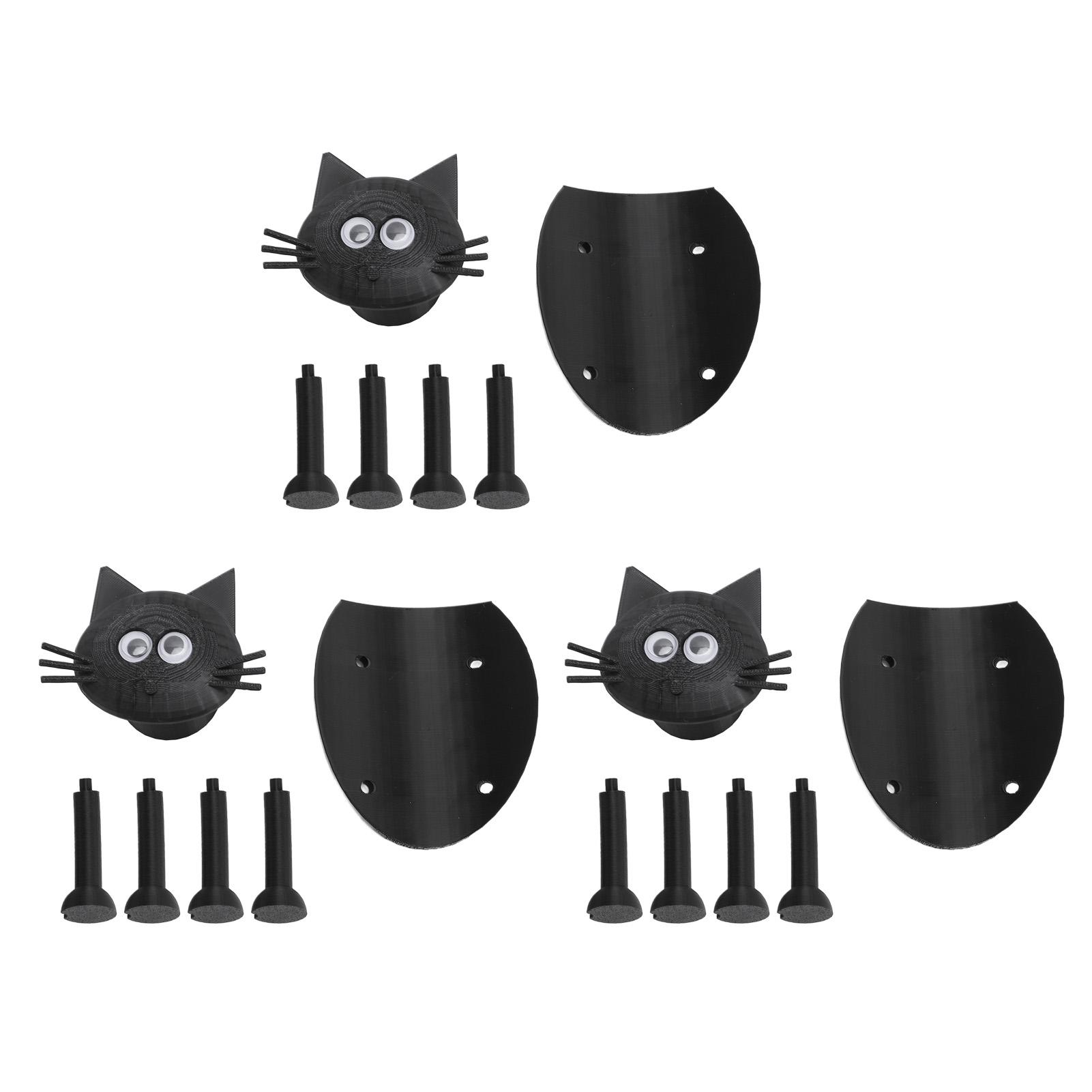 Konnwei Black 3Pcs Cat Toilet Paper Holder Set Funny Animal Toilet Paper Storage Stand For Bathrooms Kitchen Toilet Tissue