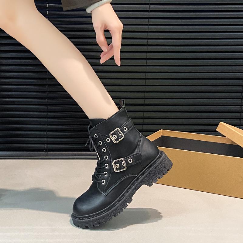 British Martin Boots Women's Single Boots 2025 Autumn New Fashionable Thin Versatile Thick-soled Thick-heeled Women's Short Boots