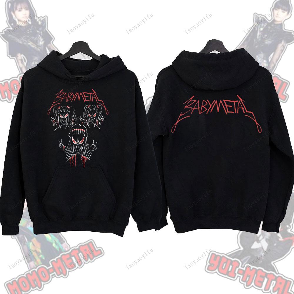 Babymetal Japanese Printed Hoodie Women's Autumn and Winter Hoodie Hot Sale Popular Loose Harajuku Pullover Street Fashion