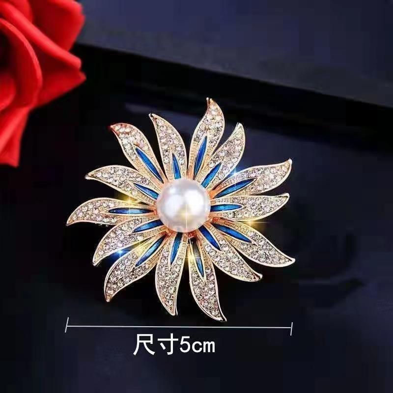 

Новая брошь с бриллиантовым подсолнухом, модный корсаж, костюм, пальто, аксессуары с пряжкой