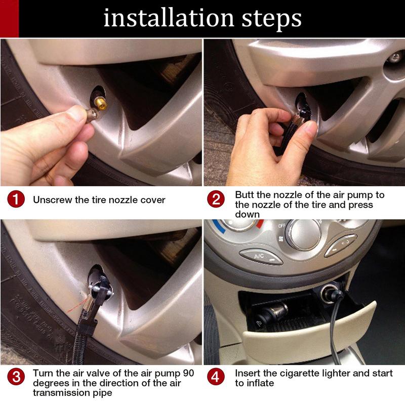 Tragbarer Luftkompressor 300PSI 12V Auto-Luftpumpe Mini Elektrischer Luftkompressor Automatische Reifendruckprüfpumpe für Fahrradbälle