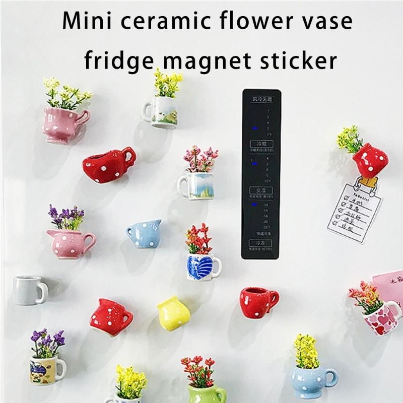 Keramisk Kylskåpsmagnetisk Liten Vas   Blomvas Klistermärke Underhåll Kreativt  Projekt