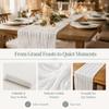 Polyester Fiber Cheesecloth Table Runner 90x400cm Pleated Table Runner  Coffee Table
