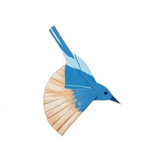 4Pcs Wooden Bird Wall Decoration Three-Dimensional Flying Birds Wall Art DIY Waterproof Wall Stickers for Indoor Outdoor Rustic Home