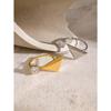 18k Gold Polished Triangle Zircon Open Ring, European & American Style Fashion Jewelry.