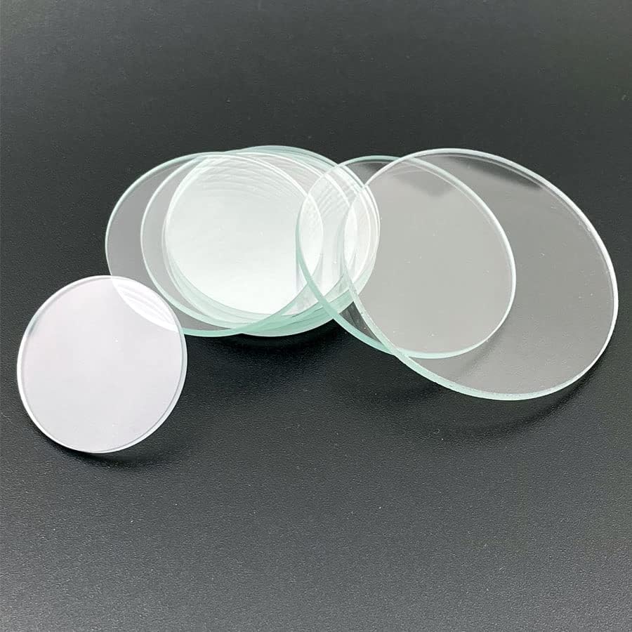 1 Stück 10mm 15mm 18mm 19mm 20mm 21mm 22 23 25 27 28 30mm 32mm 34 35 38 42mm Transparente Runde Flache Glaslinse für LED Taschenlampe Fackel (Für dich : 34mm x