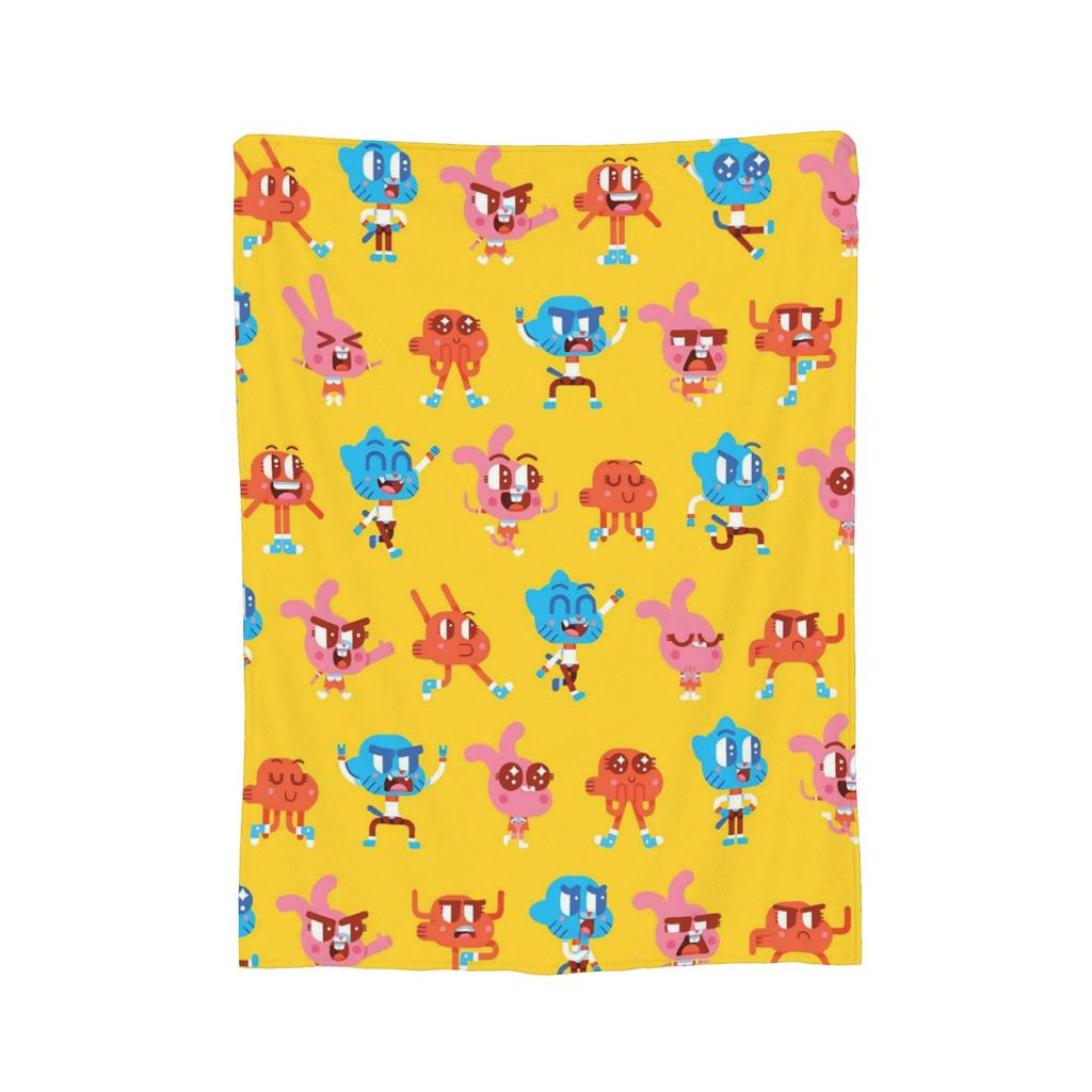 Gumballs Face Flannel Blanket Customized Throw Blanket for Home 150*125cm Plush Thin Quilt,