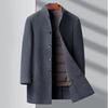 High-Quality Men's Double-Faced Wool Coat with Down Liner: Autumn/Winter Business Casual Stand Collar