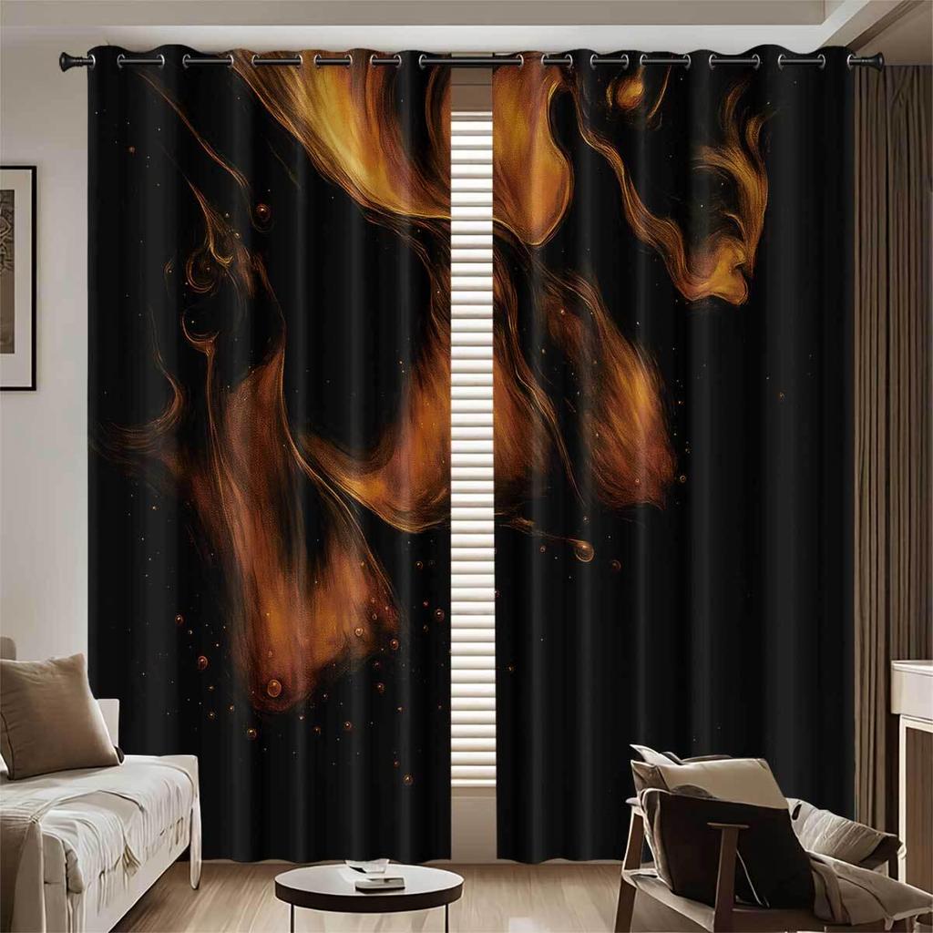 Bohemian Pattern Blackout Curtains, Custom-Made with Your Image, High-Precision Sun Protection, Thickened Polyester.
