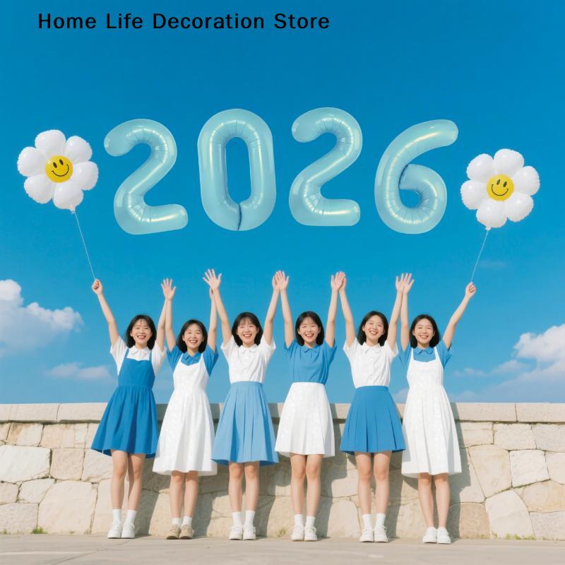 2026 Nummer Aluminiumfolienballon Gold Silber Frohes Neues Jahr Ballon Hochzeit Party Dekoration Ballons 32 Zoll Geburtstag Zubehör