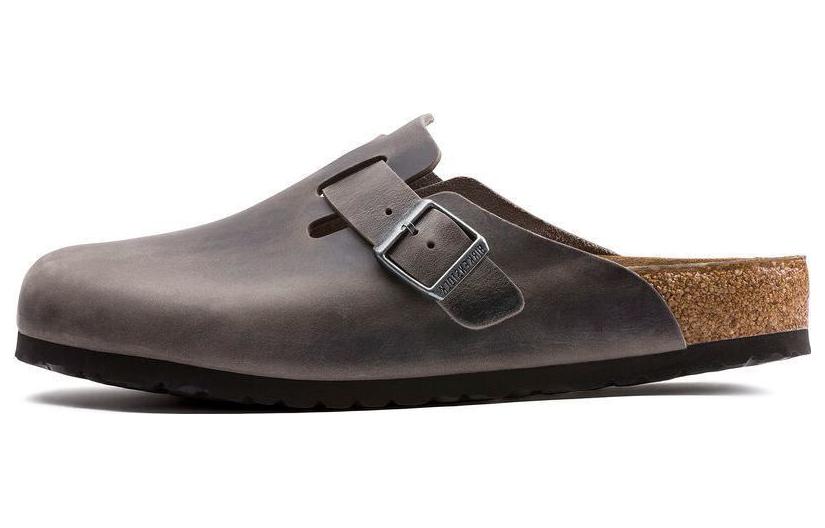 Boston Birkenstock Soft Footbed Oiled Leather Narrow Iron 1013256 35